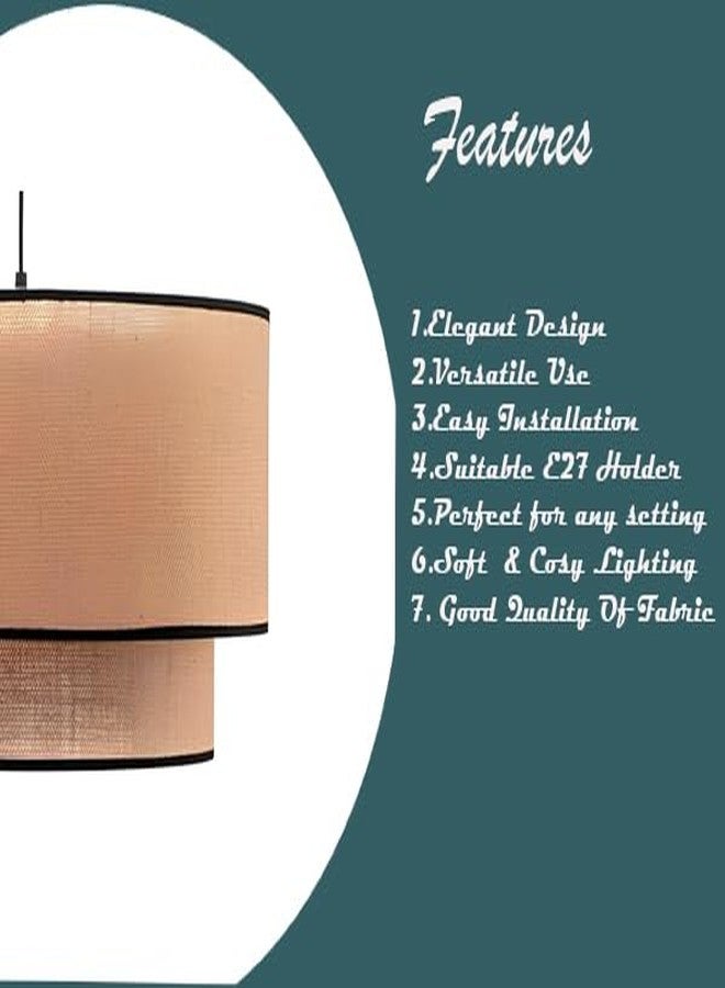 AKWAY Jute Hanging Lamp for Living Room | Jute Pendant Light - Jeevika | Stylish Ceiling Lamp for Bedroom, Dining Room, or Home Décor_12 Dia x 8 Height - Image 3